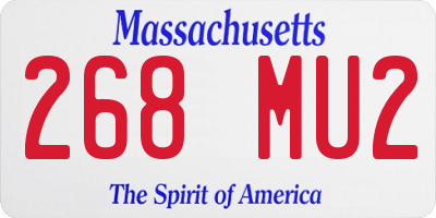 MA license plate 268MU2
