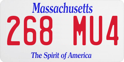 MA license plate 268MU4