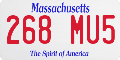 MA license plate 268MU5
