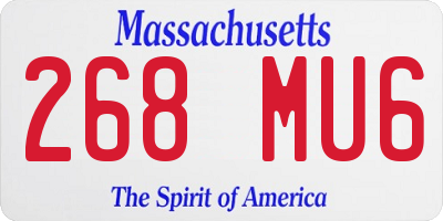 MA license plate 268MU6