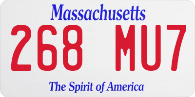 MA license plate 268MU7