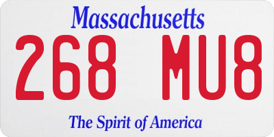 MA license plate 268MU8