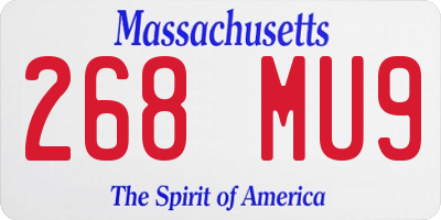 MA license plate 268MU9