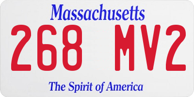 MA license plate 268MV2