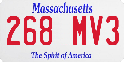 MA license plate 268MV3
