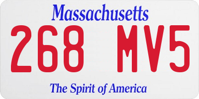 MA license plate 268MV5