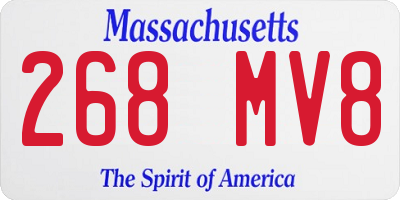 MA license plate 268MV8