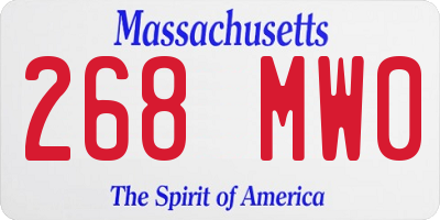 MA license plate 268MW0
