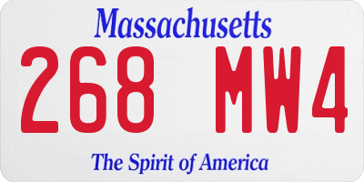 MA license plate 268MW4