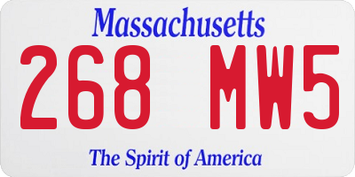 MA license plate 268MW5