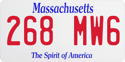 MA license plate 268MW6