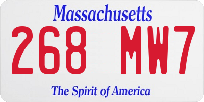 MA license plate 268MW7
