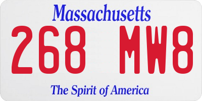 MA license plate 268MW8