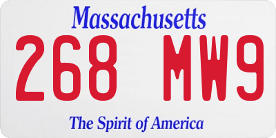 MA license plate 268MW9