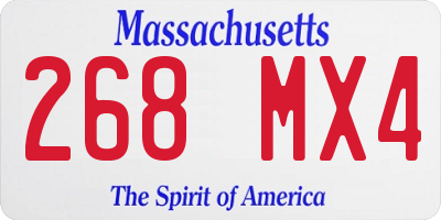 MA license plate 268MX4