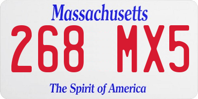 MA license plate 268MX5