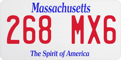 MA license plate 268MX6