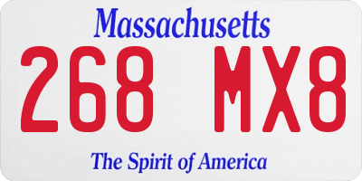MA license plate 268MX8