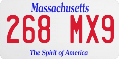 MA license plate 268MX9