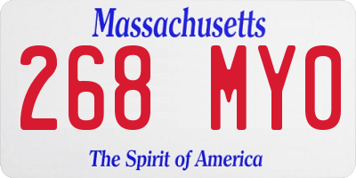 MA license plate 268MY0