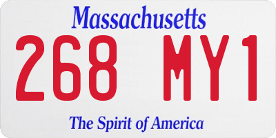 MA license plate 268MY1