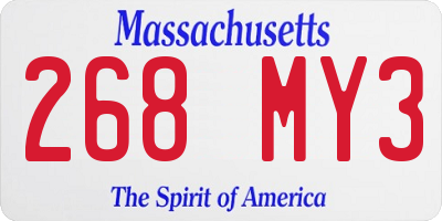 MA license plate 268MY3