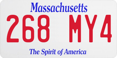 MA license plate 268MY4