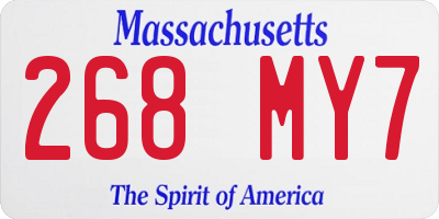MA license plate 268MY7