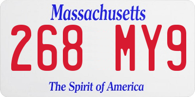 MA license plate 268MY9
