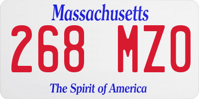 MA license plate 268MZ0