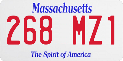 MA license plate 268MZ1