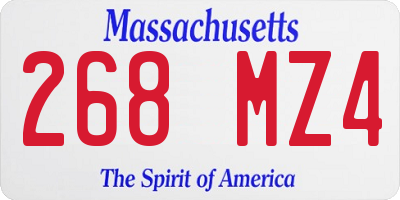 MA license plate 268MZ4