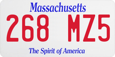 MA license plate 268MZ5