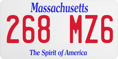 MA license plate 268MZ6