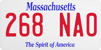 MA license plate 268NA0