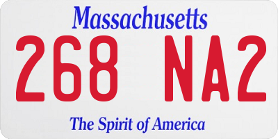 MA license plate 268NA2
