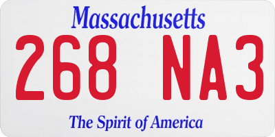 MA license plate 268NA3