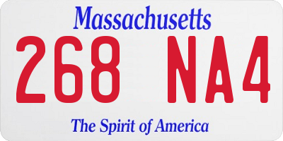 MA license plate 268NA4