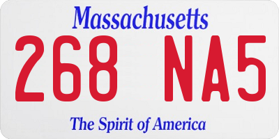MA license plate 268NA5