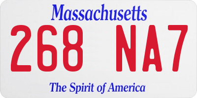 MA license plate 268NA7