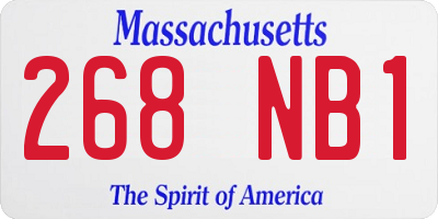 MA license plate 268NB1