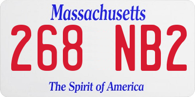 MA license plate 268NB2
