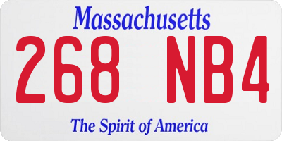 MA license plate 268NB4