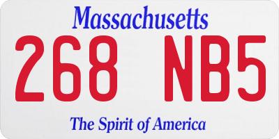 MA license plate 268NB5