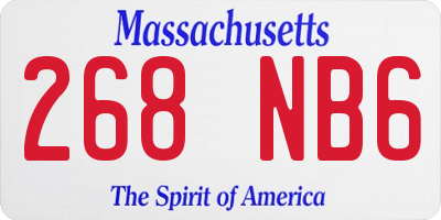 MA license plate 268NB6