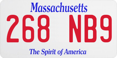 MA license plate 268NB9