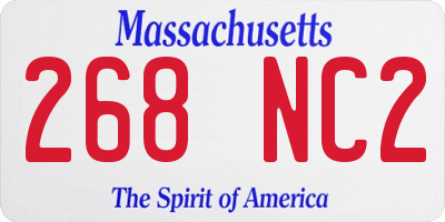 MA license plate 268NC2