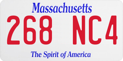 MA license plate 268NC4