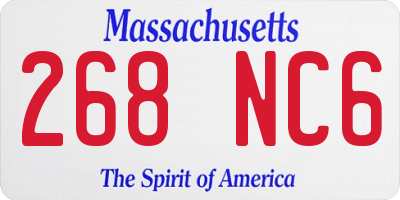 MA license plate 268NC6