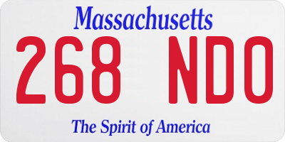 MA license plate 268ND0